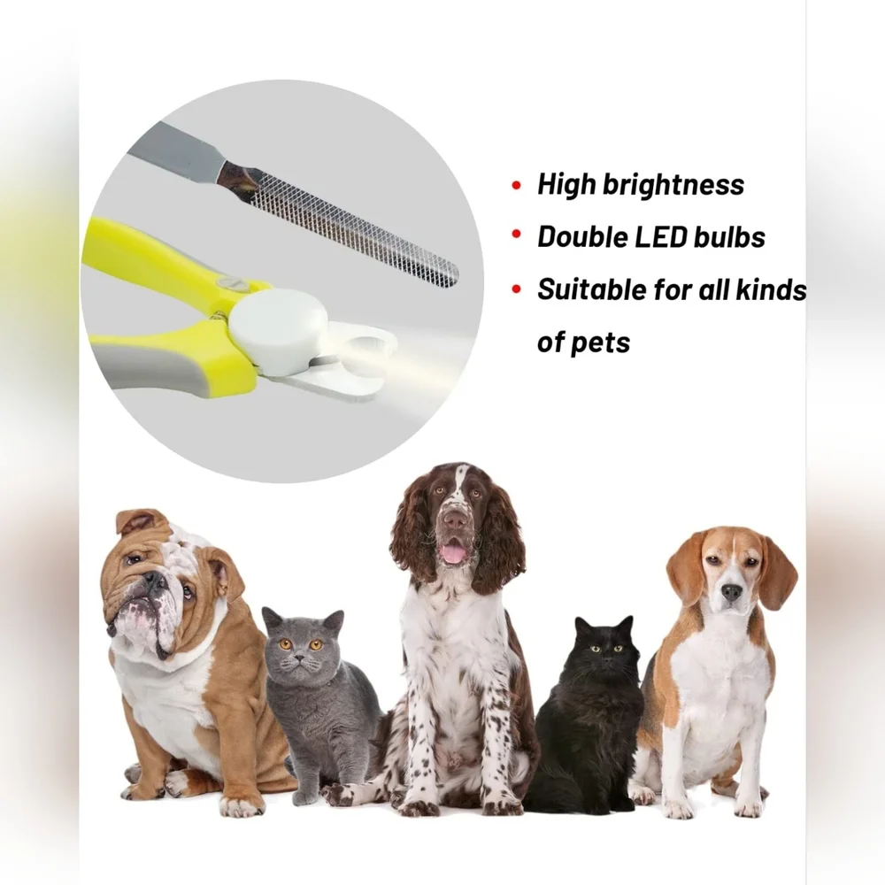 OHHLION Dog & Cat Nail Clippers and Trimmers, with LED Lights and Safety Guards
